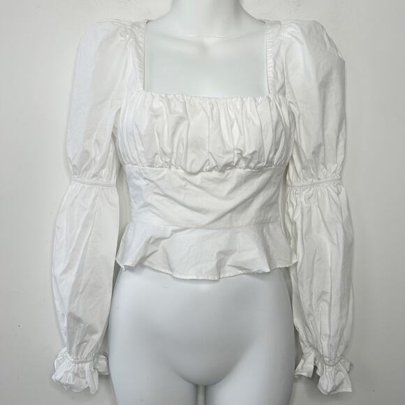 MAJORELLE Top Womens Size XS Puff Sleeve Milkmaid Regency Cottage Angelcore VSCO - Picture 3 of 10